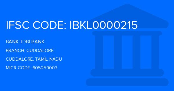 Idbi Bank Cuddalore Branch IFSC Code