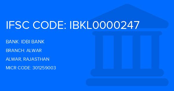 Idbi Bank Alwar Branch IFSC Code