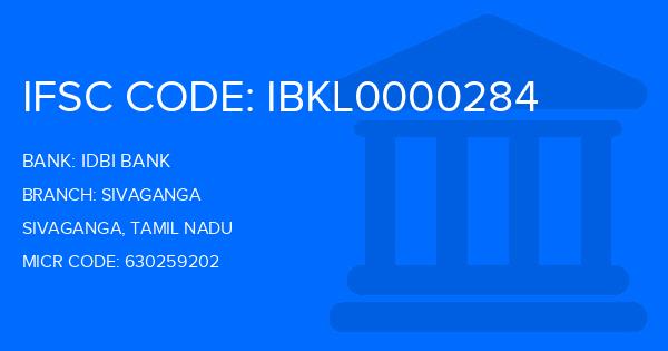 Idbi Bank Sivaganga Branch IFSC Code