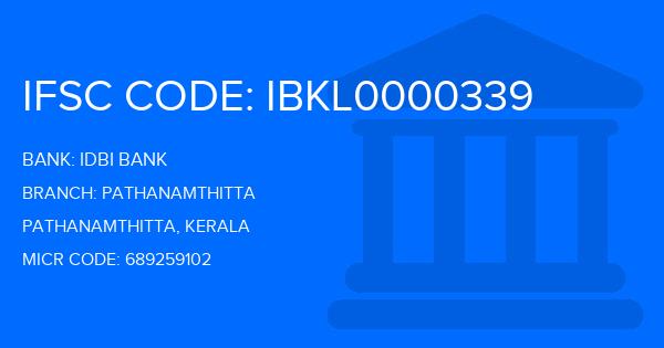 Idbi Bank Pathanamthitta Branch IFSC Code