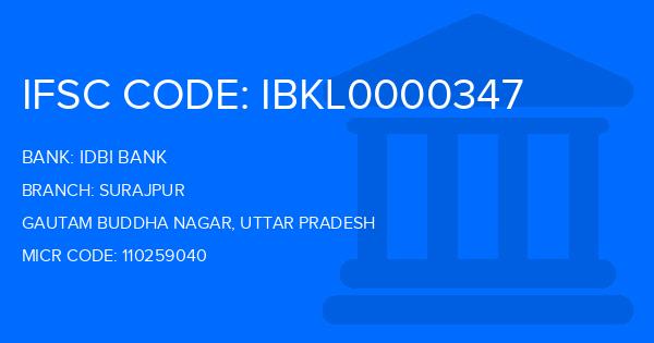 Idbi Bank Surajpur Branch IFSC Code