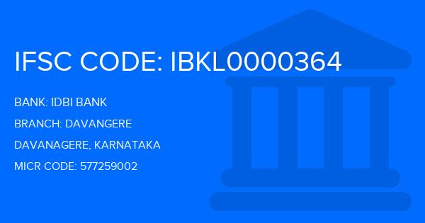 Idbi Bank Davangere Branch IFSC Code