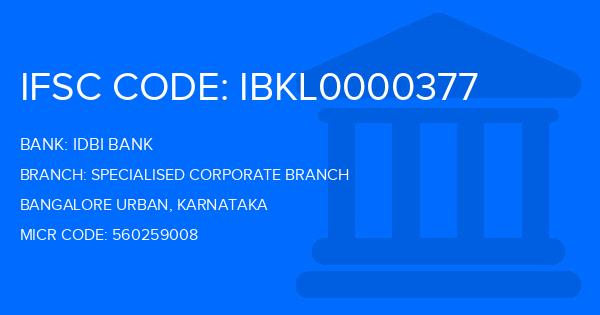 Idbi Bank Specialised Corporate Branch