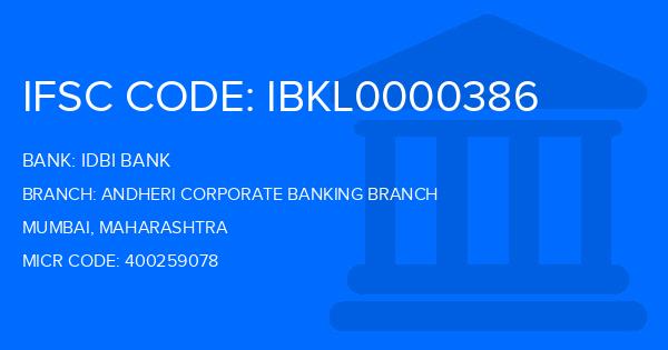 Idbi Bank Andheri Corporate Banking Branch