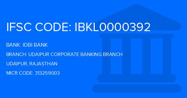 Idbi Bank Udaipur Corporate Banking Branch