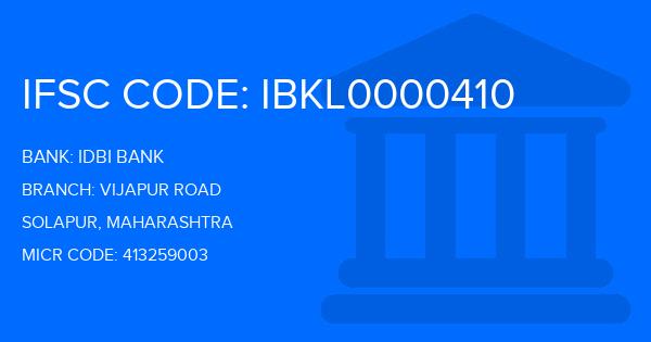 Idbi Bank Vijapur Road Branch IFSC Code