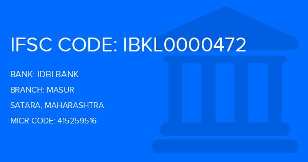 Idbi Bank Masur Branch IFSC Code