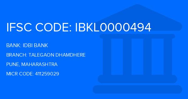 Idbi Bank Talegaon Dhamdhere Branch IFSC Code