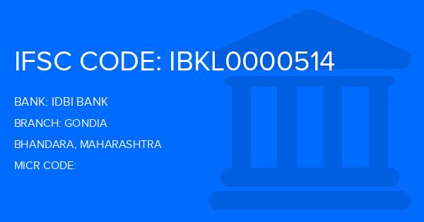 Idbi Bank Gondia Branch IFSC Code
