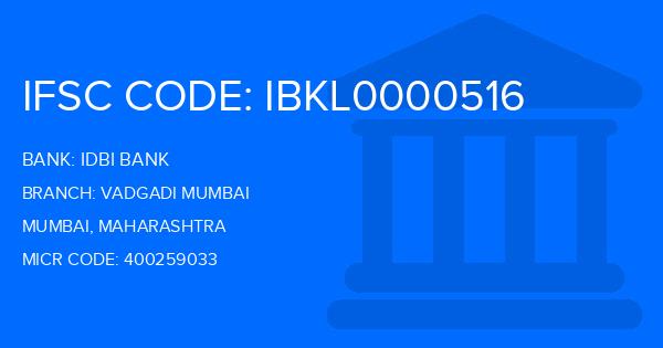 Idbi Bank Vadgadi Mumbai Branch IFSC Code