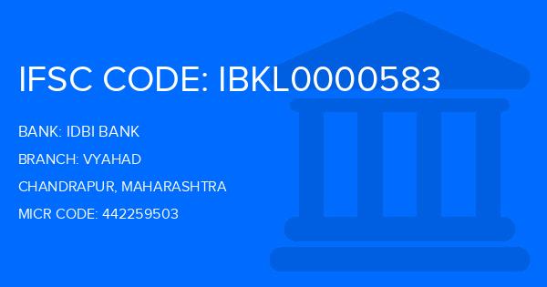 Idbi Bank Vyahad Branch IFSC Code