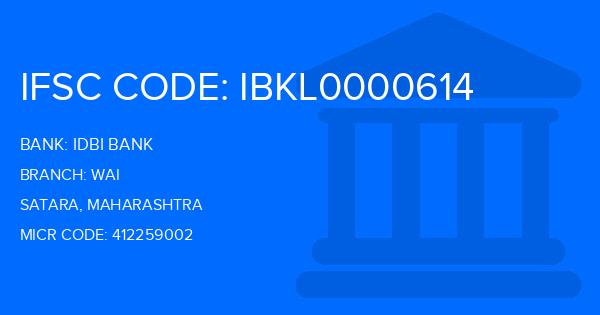 Idbi Bank Wai Branch IFSC Code