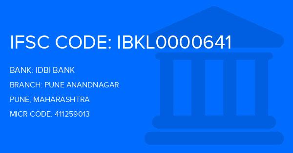 Idbi Bank Pune Anandnagar Branch IFSC Code