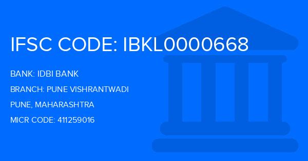 Idbi Bank Pune Vishrantwadi Branch IFSC Code
