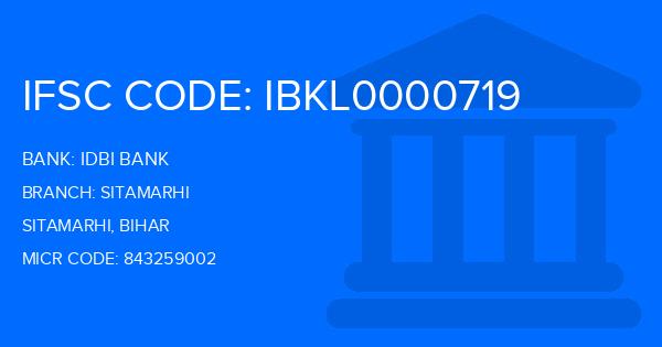 Idbi Bank Sitamarhi Branch IFSC Code