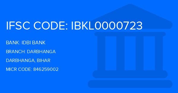 Idbi Bank Darbhanga Branch IFSC Code