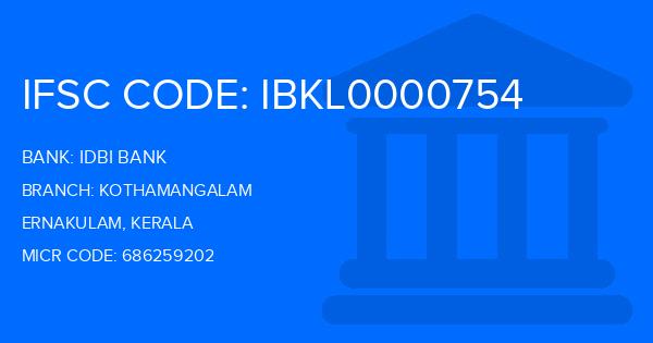 Idbi Bank Kothamangalam Branch IFSC Code