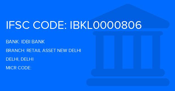 Idbi Bank Retail Asset New Delhi Branch IFSC Code