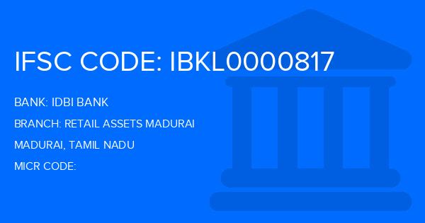 Idbi Bank Retail Assets Madurai Branch IFSC Code