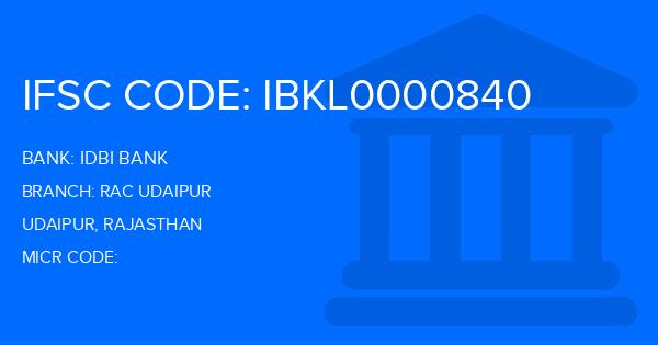Idbi Bank Rac Udaipur Branch IFSC Code