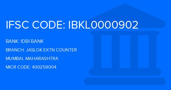 Idbi Bank Jaslok Extn Counter Branch IFSC Code