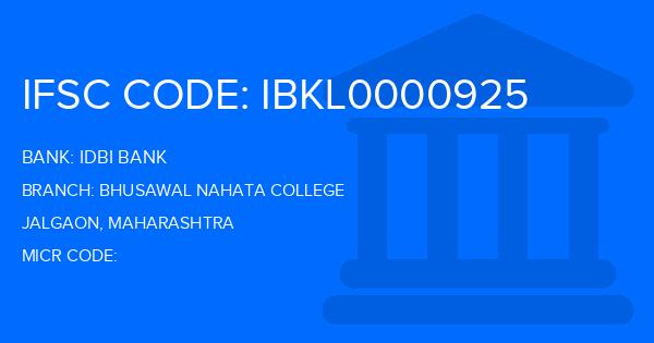 Idbi Bank Bhusawal Nahata College Branch IFSC Code