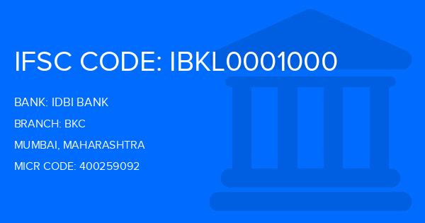 Idbi Bank Bkc Branch IFSC Code