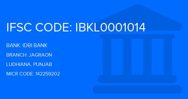 Idbi Bank Jagraon Branch IFSC Code