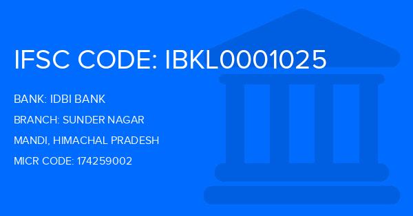 Idbi Bank Sunder Nagar Branch IFSC Code