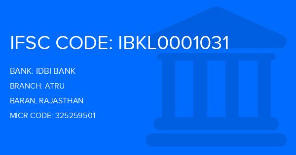 Idbi Bank Atru Branch IFSC Code