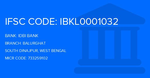 Idbi Bank Balurghat Branch IFSC Code