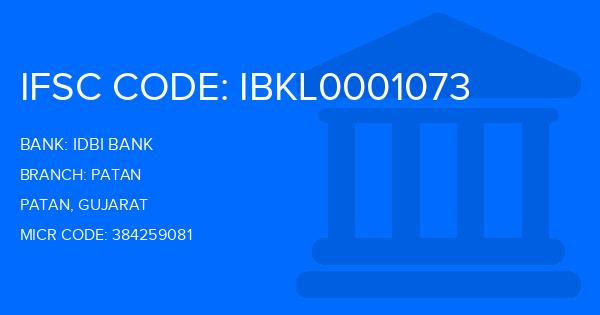 Idbi Bank Patan Branch IFSC Code