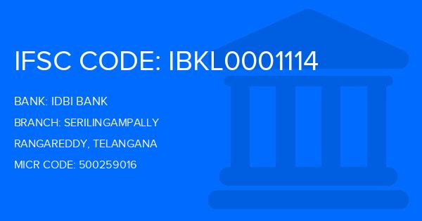 Idbi Bank Serilingampally Branch IFSC Code
