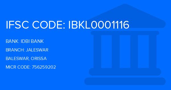 Idbi Bank Jaleswar Branch IFSC Code