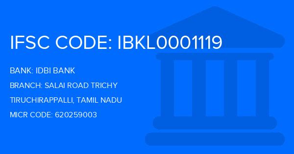 Idbi Bank Salai Road Trichy Branch IFSC Code