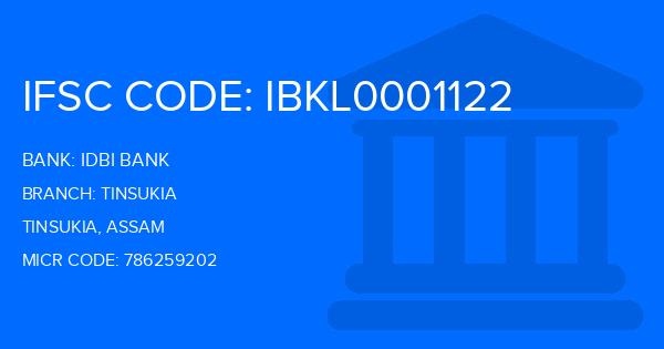 Idbi Bank Tinsukia Branch IFSC Code