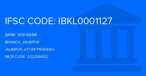 Idbi Bank Jaunpur Branch IFSC Code