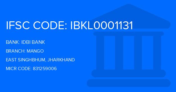 Idbi Bank Mango Branch IFSC Code