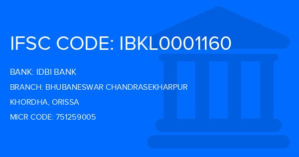 Idbi Bank Bhubaneswar Chandrasekharpur Branch IFSC Code