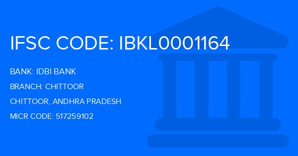 Idbi Bank Chittoor Branch IFSC Code