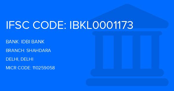 Idbi Bank Shahdara Branch IFSC Code