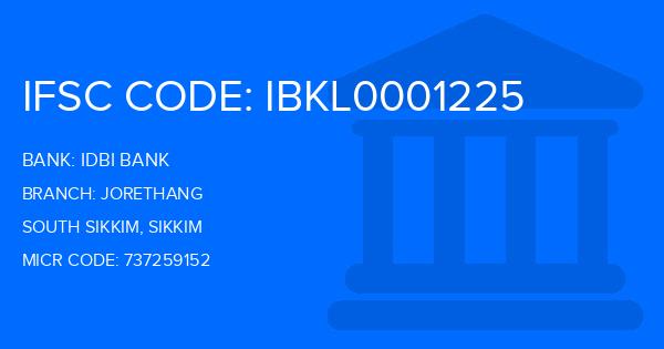Idbi Bank Jorethang Branch IFSC Code
