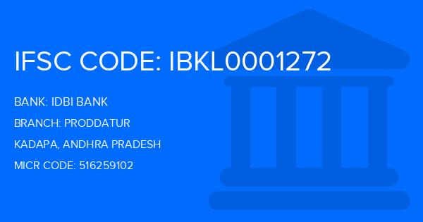 Idbi Bank Proddatur Branch IFSC Code
