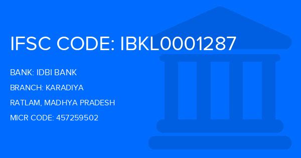 Idbi Bank Karadiya Branch IFSC Code
