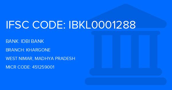 Idbi Bank Khargone Branch IFSC Code