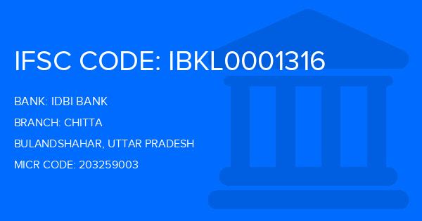 Idbi Bank Chitta Branch IFSC Code