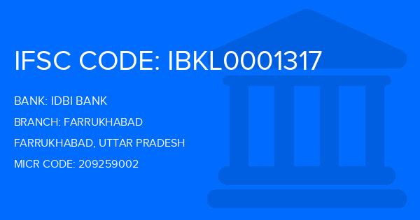 Idbi Bank Farrukhabad Branch IFSC Code
