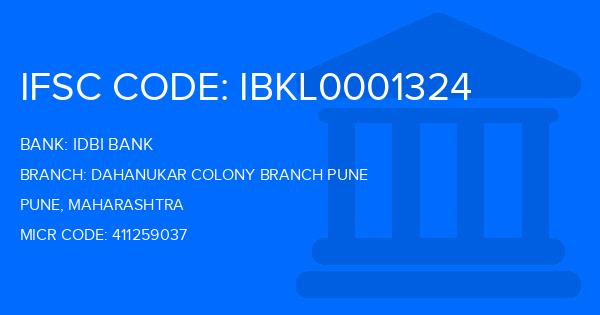 Idbi Bank Dahanukar Colony Branch Pune Branch IFSC Code