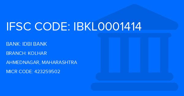 Idbi Bank Kolhar Branch IFSC Code