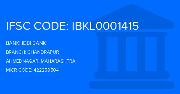 Idbi Bank Chandrapur Branch IFSC Code